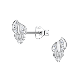 Silver Shell Stud Earrings - 23281 Silver Shell Stud Earrings - 23281
