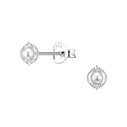 Silver Geometric Stud Earrings - 23288