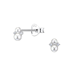 Silver Geometric Stud Earrings - 23289
