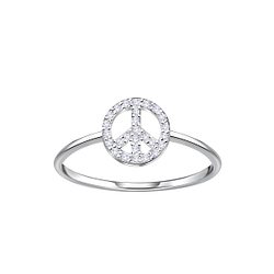 Silver Peace Symbol Ring - 23311