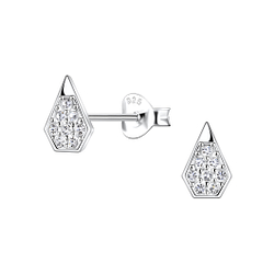 Silver Geometric Stud Earrings - 23350