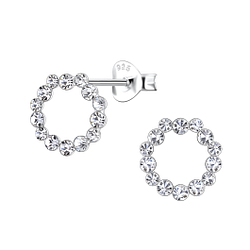 Silver Flower Stud Earrings  - 23351