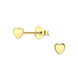Silver Heart Stud Earrings - 23340