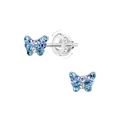 Silver Butterfly Screw Back Earrings - 23469 Silver Butterfly Screw Back Earrings - 23469