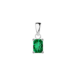 4x6mm Baguette Cubic Zirconia Silver Pendant - 23388