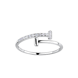 Silver Bar Opened Ring - 23383