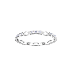 Silver Patterned Ring - 23384