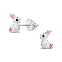 Silver Rabbit Screw Back Earrings - 23494 Silver Rabbit Screw Back Earrings - 23494