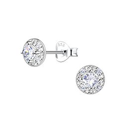 Silver Geometric Stud Earrings - 22004 Silver Geometric Stud Earrings - 22004