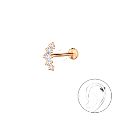 Silver Geometric with Titanium Labret - 23001