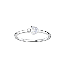 Silver Geometric Opened Ring - 23724