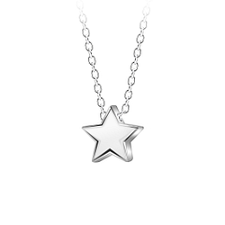 Silver Star Beaded Necklace - 23572