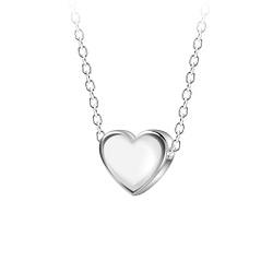 Silver Heart Beaded Necklace - 23574