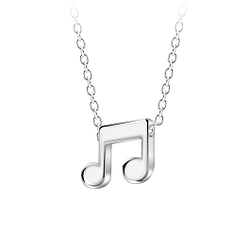 Silver Music Note Necklace - 23579