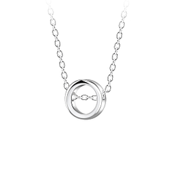 Silver Circle Necklace - 23587