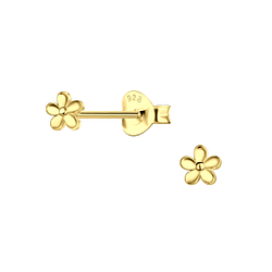 Silver Flower Stud Earrings - 24031