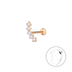 Silver Geometric with Titanium Labret - 23997