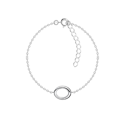 Silver Oval Bracelet - 23853