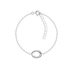 Silver Oval Bracelet - 23855