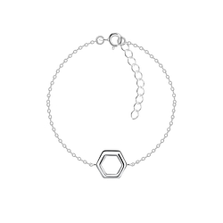 Silver Hexagon Bracelet - 23858