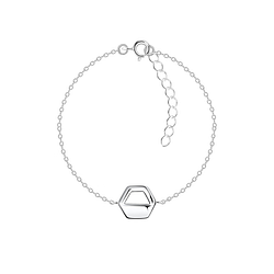 Silver Hexagon Bracelet - 23859