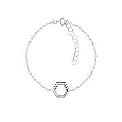 Silver Hexagon Bracelet - 23860