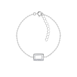 Silver Rectangle Bracelet - 23875