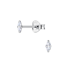 2x4mm Marquise Cubic Zirconia Stud Earrings - 23949