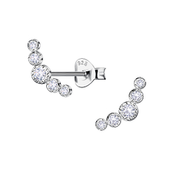 Silver Geometric Stud Earrings - 23947