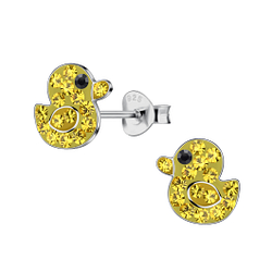 Silver Duck Stud Earrings - 24046 Silver Duck Stud Earrings - 24046