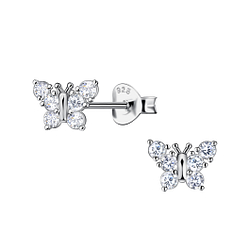 Silver Butterfly Stud Earrings - 24202 Silver Butterfly Stud Earrings - 24202
