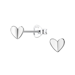 Silver Heart Stud Earrings  - 24222