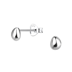 Silver Teardrop Stud Earrings - 24228