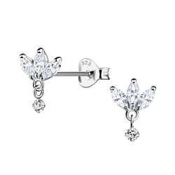 Silver Geometric Stud Earrings  - 24204