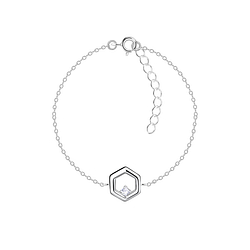 Silver Hexagon Bracelet - 24133