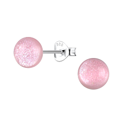 Silver Stud Earrings with Resin Round - 24316 Silver Stud Earrings with Resin Round - 24316
