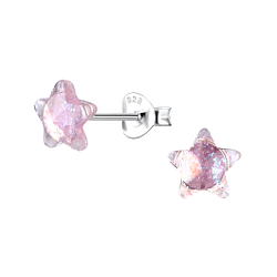 Silver Stud Earrings with Resin Star - 24323 Silver Stud Earrings with Resin Star - 24323