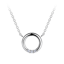 Silver Circle Necklace - 24165