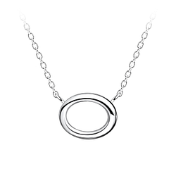 Silver Oval Necklace - 24168