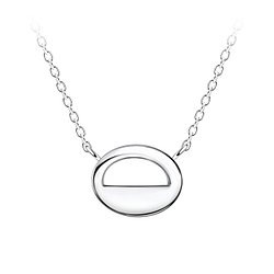 Silver Oval Necklace - 24169