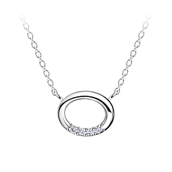 Silver Oval Necklace - 24170