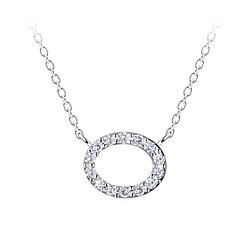 Silver Oval Necklace - 24171