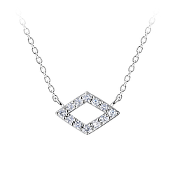 Silver Diamond Shaped Necklace - 24181 Silver Diamond Shaped Necklace - 24181