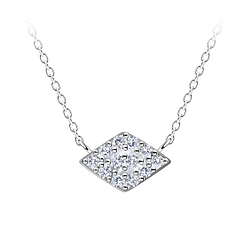 Silver Diamond Shaped Necklace - 24182