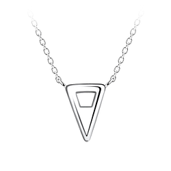 Silver Triangle Necklace - 24184