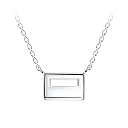 Silver Rectangle Necklace - 24189