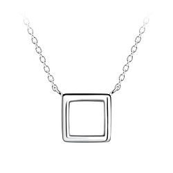 Silver Square Necklace - 24193