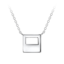 Silver Square Necklace - 24194