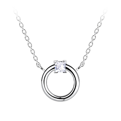 Silver Circle Necklace  - 24146