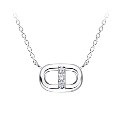 Silver Oval Necklace - 24148